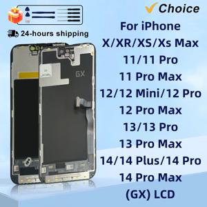 아이폰 X XS XR XS Max LCD 11 Pro Max 13 Pro Max 14 3D 터치 스크린 디지타이저 12 Mini 12 14 Pro Max 교체 부품용 GX OLED