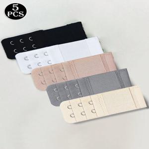 5팩 브라 익스텐더 클립 - 확장형 이중 버클 디자인, 편안한 조절 가능한 탄성 논슬립 어깨끈, 브라 백 버클 익스텐더 클립