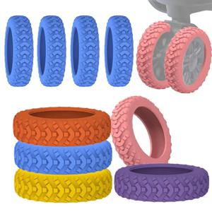 8개입 여행가방 바퀴 보호대 실리콘 바퀴 캐스터 슈즈 여행용 가방 소음 감소 바퀴 보호 커버 액세서리