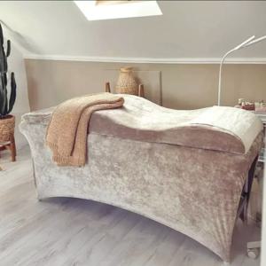 속눈썹 연장 침대 곡선형 디자인 30D 고밀도 폼 벨벳 마사지 매트리스 토퍼 (뷰티 살롱용 속눈썹 침대 매트리스)