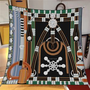 새로운 가을 여성용 90cm 대형 사각 스카프 실크 시뮬레이션 여행용 자외선 차단 숄 랩 가슴 머리 스카프 다기능 넥 워머