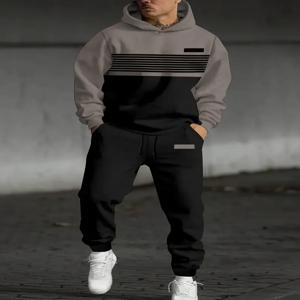 가을 스포티 3D 프린팅 후드티 세트 남성 스웨트셔츠 스웨트팬츠 캐주얼 패션 투피스 트랙수트 세트 남성 의류