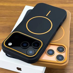 럭셔리 매트 마그네틱 소프트 폰 케이스 아이폰 17 16 15 14 13 12 11 17 프로 맥스 플러스 에어 맥세이프 무선 충전 실리콘 커버