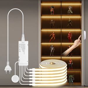 1-5개 그룹 네온 COB LED 스트립 조명, 투과 가능한 목재 핸드 스윕 터치 디머 스위치, 방수 테이프, 솔리드 실리콘