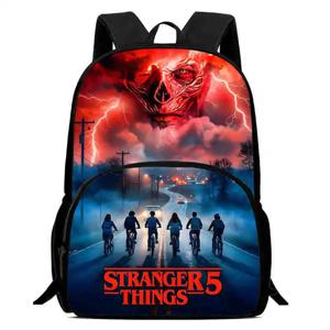 낯선 것들 5 만화 어린이 배낭 소년 소녀 학생 생일 선물 어린이 학교 가방 대용량 캠핑 내구성 배낭