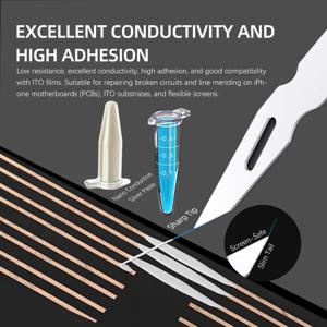 MAANT M100 전도성 나노 실버 페이스트 세트 휴대폰 화면 점프 와이어 수리용 높은 전도성 강한 접착력