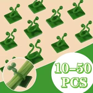 10-50개 녹색 식물 고정기 벽걸이형 범용 훅 트렐리스 바구니용 덩굴 식물 가정용 정원 액세서리