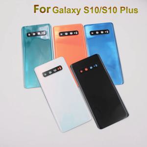 삼성 갤럭시 S10 G973F/S10Plus S10+ G975U용 후면 유리 배터리 커버 후면 도어 하우징 패널 수리 부품 및 카메라 렌즈 프레임