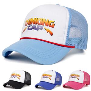 스펀지 자수 야구 모자 여성 남성 야외 메쉬 야구 모자 캐주얼 트러커 모자