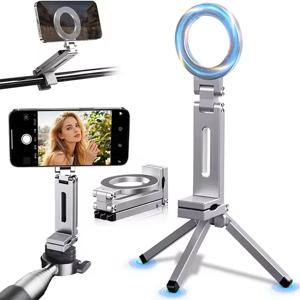 자석 셀카폰 홀더 여행 필수품 유연한 회전 핸즈프리 비행기 휴대폰 거치대 휴대용 좌석 스탠드