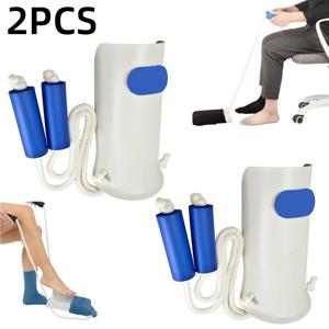 2세트 구부리지 않는 양말 착용 도구 쉽게 신고 벗는 스타킹 슬라이더 도너 풀링 어시스트 장치 양말 착용 보조 도구 휴대용 양말 착용기