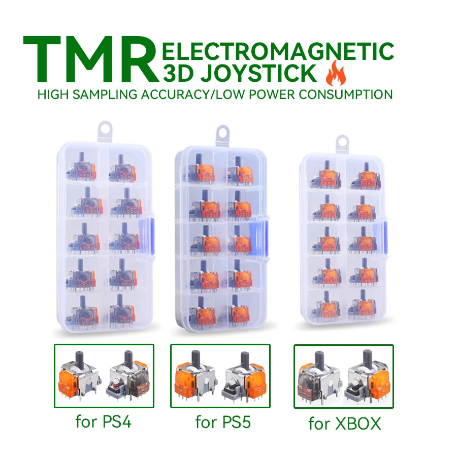 2-4-10PCS TMR 홀 효과 조이스틱 3D 아날로그 스틱 센서 교체품 (PS5/PS4/Xbox 시리즈 X/S 컨트롤러 업그레이드 액세서리)