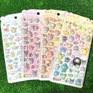 귀여운 헬로키티 리틀 트윈 스타즈 3D 플럼프 크리스탈 솔리드 스티커 광택 스테레오 데칼 DIY 폰 케이스 저널 데코용