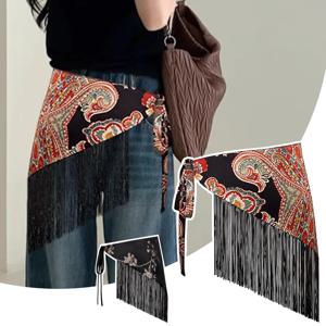 민족풍 자수 프린팅 허리띠 패션 삼각 태슬 코르셋 벨트 레트로 와이드 허리 벨트 셔츠 드레스 청바지 장식 벨트 신상품