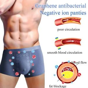 남성용 복서 반바지 논마킹 미드 웨이스트 음이온 기술 컴포트 속옷 통기성 마사지 디자인 블랙 남성용 속옷