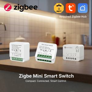 Zigbee 스마트 스위치 모듈 미니 10A/16A Tuya Z2M Alexa Google 홈용 옵션 1/2 채널 스마트 홈 릴레이 자동화 차단기