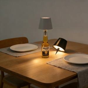 LED 무선 병 모양 테이블 램프 터치 디밍 가능 3색 야간 조명 바 와인 장식 데스크 램프