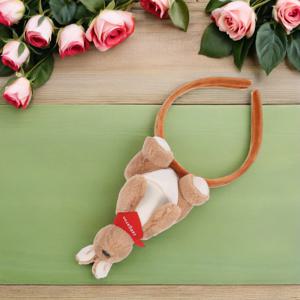 캥거루 인형 머리띠 3D 귀여운 동물 머리띠 휴일 축제 역할극 일상복 가족 나들이용