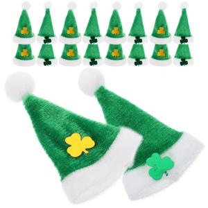20Pcs 미니 샴록 모자 성 패트릭의 날 액세서리 작은 수제 공예 모자 파티 장식 DIY 미니어처 모자 장식품