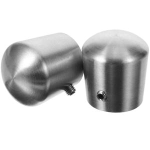 2개 세트 광택 스테인리스 스틸 핸드레일 엔드 캡 금속 튜브 보호대 파이프 커버 (펜스 난간 기둥, 그랩 바, 가구 다리용)