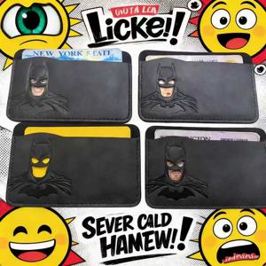 슈퍼히어로 마스크 디자인의 개인 맞춤형 가죽 신분증 홀더, 훌륭한 선물 옵션, 여행용 지갑 신분증 홀더