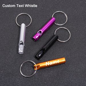 맞춤 이름 호루라기 열쇠고리 레이저 각인 맞춤형 이름 키체인 개인 맞춤 텍스트 야외 생존 호루라기 캠핑 도구