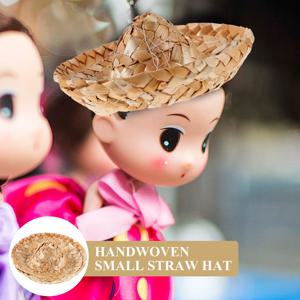 8개 미니 밀짚모자 작은 직조 모자 DIY 공예 파티 장식 사진 소품 홈 데코 미니어처 공예 액세서리에 적합