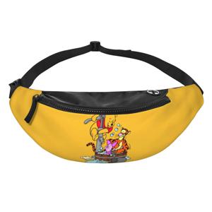 맞춤형 내 친구들 만화 티거 푸우 패니 팩 여성 남성 크로스바디 허리 가방 러닝용 폰 머니 파우치