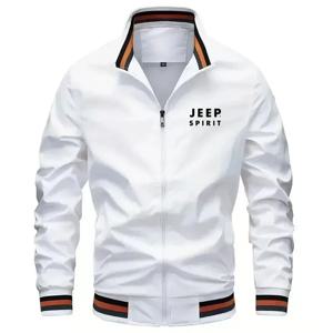 2026 봄/가을 패션 지프 로고 재킷, 오토바이 야구 재킷, 캐주얼 루즈 스포츠 스탠드업 칼라 재킷
