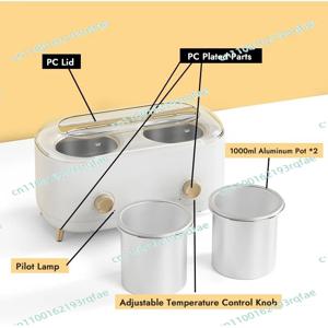 밀랍 제모용 핫 왁스 기계 온도 조절기 바디 뷰티 기기 이중 냄비 2000ML