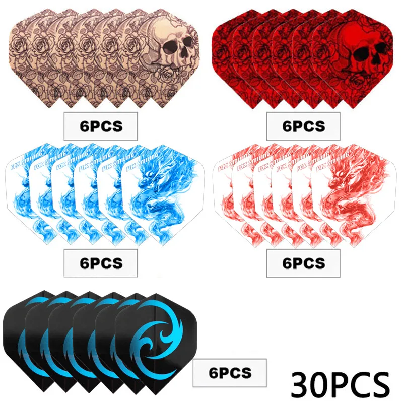 30PCS  Nice Darts Flights Wing Mixed Style for Professional Darts Wing Tail Cool Outdoor Sports
