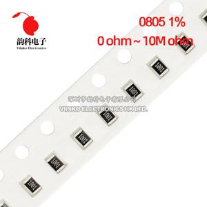 1% 0805 저항기, 0R-10M 1/8W 0 0.1 10 20 100 150 220 330 ohm 1K 2.2K 3.3K 10K 22K 47K 300 K 1R 10R 100R 150R 220R 330R 1, 100 개 M