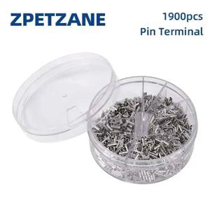 1900 개/상자 5 모델 코드 절연 터미널 페룰 터미널 블록 코드 엔드 와이어 크림프 슬리브 터미널 분류 키트