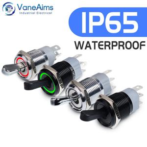 16MM 금속 토글 스위치 방수 LED 조명 자동 잠금 2 위치 On Off 마이크로 버튼 스위치 1NO1NC 15A 12V 220V 3pin/5pin