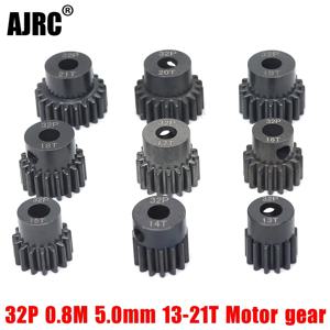 AJRC 32P M0.8 5mm 13T 14T 15T 16T 17T 18T 19T 20T 21T 1/10 슬래시 TRX4 Rc 모델 자동차 모터 용 검정색 강철 금속 피니언 모터 기어