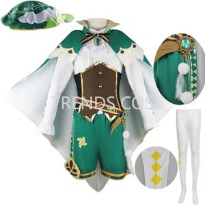 Venti 코스프레 의상 조끼 반바지 모자 스타킹 Venti 복장 Barbatos Wendi Windy 복장 Anime Comic Con