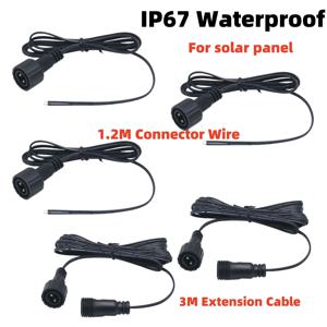 IP67 남성 Led 커넥터 1.2M 2Pin 검정색 케이블 태양 전지 패널 용 방수 와이어 1/2/5/10/20/30PCS 3M 코드 연장 케이블