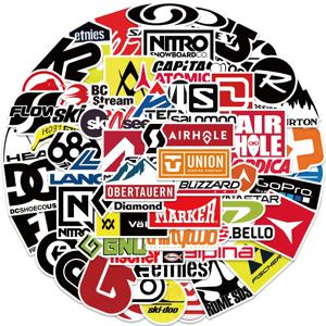 스케이트 보드 기타 노트북 자전거 어린이 장난감에 대 한 60pcs 스키 스케이트 보드 브랜드 로고 스티커