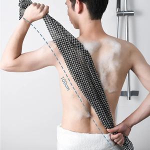 1개입 샤워용 긴 스트립형 러빙 타월, 통증 없는 머드 러빙, 양면 샤워 스트립