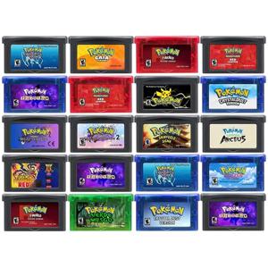GBA 게임 카트리지 32 비트 비디오 게임 콘솔 카드 포켓몬 시리즈 액정 FireRed Rocket Unbound Gaia 팬 GBA 용 제작