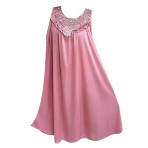 레이스 아이스 실크 슬리핑 드레스 중간 길이 민소매 탱크 탑 섹시한 슬리핑 드레스는 외부 홈웨어를 착용 할 수 있습니다