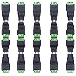 무용접 DC 플러그 암수 헤드 그린 터미널 모니터링 전원 플러그 푸시-아웃, 5.5x2.1mm, 5 쌍