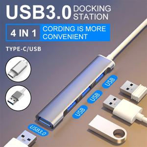 4 in 1 USB 3.0 허브 OTG 스플리터 어댑터 모바일 폰 노트북 액세서리 타입 C 멀티 디스트리뷰터 어댑터 맥북 PC 컴퓨터용