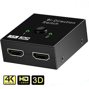 양방향 스위치 HDMI 호환 2.0 4K HDMI 호환 분배기 1x2 2x1 듀얼 2 포트 어댑터 변환기는 Ultra HD 4K를 지원합니다.