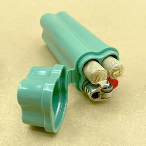 일체형 플립탑 담배 케이스 키트, 라이터 포함 두 개의 구멍으로 간편한 보관 및 휴대용 흡연 액세서리