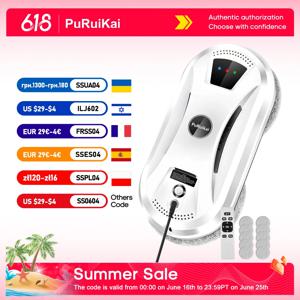 PuRuiKai 가정용 초박형 로봇 진공 청소기, 창 청소 로봇 창 청소기, 전기 유리 리모컨