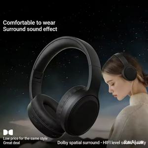 오버이어 HIFI 스테레오 헤드셋 블루투스5.3 헤드폰 스포츠 게이밍 이어폰 TF/AUX 지원 노이즈 감소 무선 헤드폰