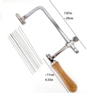 13-in-1 전문가용 보석 톱 세트: 핸드 직소, 목공용 밴드 톱, 조절 가능한 톱 프레임, 톱날 12개.