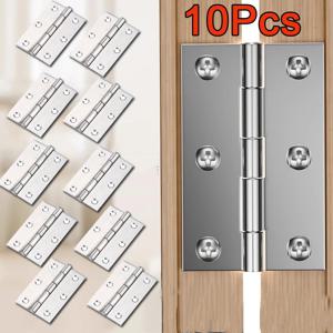 10Pcs 스테인레스 스틸 경첩 나무 상자 미니 경첩 문 피팅 다양한 나무 문 입구 문