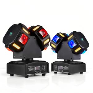 3in1 LED 모바일 헤드 8x12W RGBW 듀얼헤드 LED 빔 & 스트로브 8x5W 밝은 금색, 빨간색, 녹색 레이저 스타 DJ 조명 효과